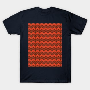 Chevron Zigzag Geometric Pattern Orange T-Shirt